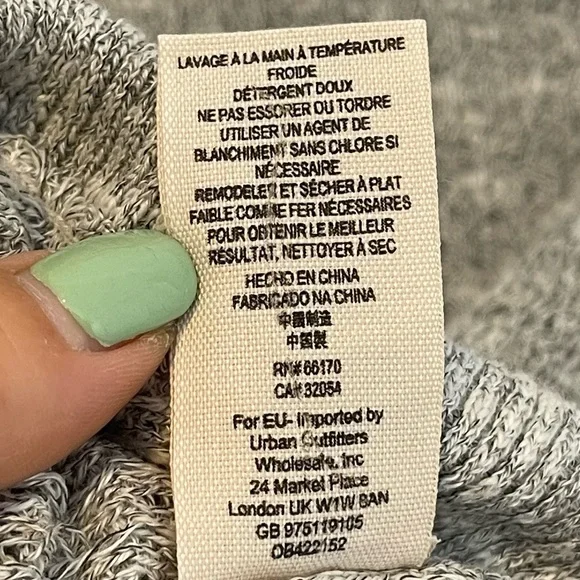 Free People Linen Boho Wrap Crossover Long Sleeve Sweater Top Size S Gray - Picture 8 of 10